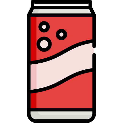 A cultural red can of soda with bubbles on it.