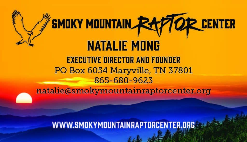 A printed business card for the Smoky Mountain Center.