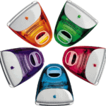 Colored Apple iMac computers